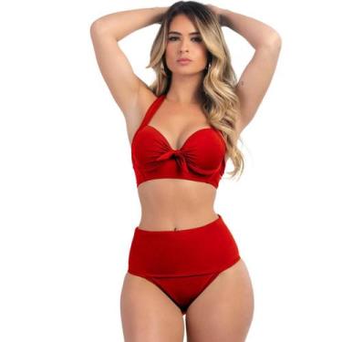 Imagem de Biquíni Meia Taça Com Bojo Sustentação E Calcinha Hot Pant - HYPE MODA