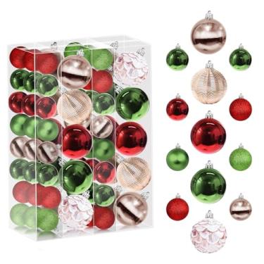 Imagem de Enfeites de árvore de Natal, conjunto de 68 peças de decorações de bolas de Natal inquebráveis, enfeites decorativos de Natal para árvore de Natal, guirlanda de guirlanda, decoração de festas, casa,