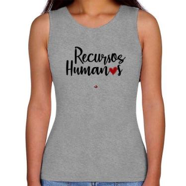 Imagem de Regata Feminina Recursos Humanos por amor - Foca na Moda, Cinza, M