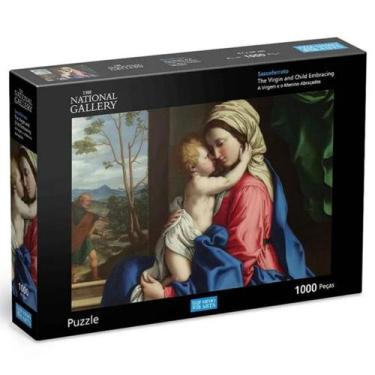 Imagem de Quebra Cabeça Virgem Maria Menino Jesus Arte Previtali 1000p, Colorido
