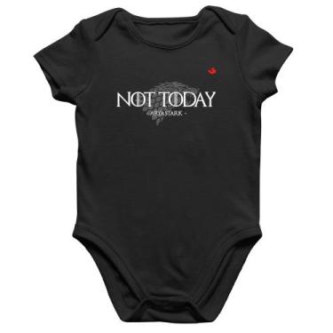 Imagem de Body Bebê Algodão Not Today, Arya Stark - Foca na Moda, Preto, G