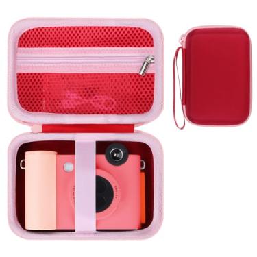 Imagem de RIYADAone Capa rígida de substituição para câmera digital de impressão instantânea 2 em 1 Kodak Smile+ (capa vermelha + rosa)