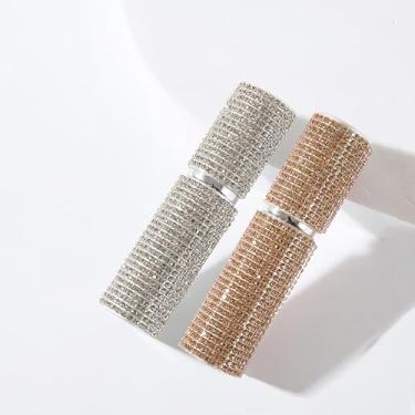 Imagem de Pacote com 2 atomizadores de perfume de diamante recarregáveis de 5 ml, mini frascos de spray de strass de luxo, bomba de pressão à prova de vazamento, fragrância de viagem para bolsa de mão, Ouro +