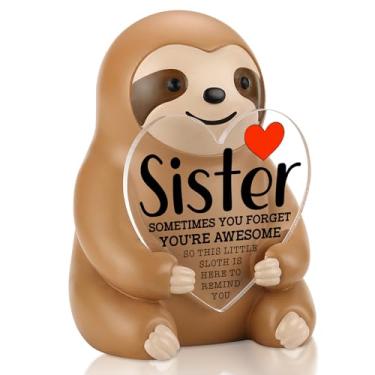 Imagem de CINRLLA Estatueta de presente para irmã preguiça, presente de incentivo para irmã de irmão ou irmã, decoração de mesa de agradecimento para mulheres, aniversário, formatura, presente de agradecimento