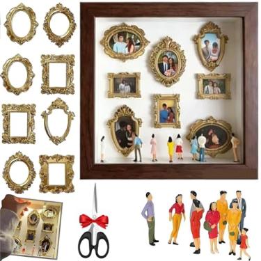 Imagem de Mini caixa de silhueta de museu DIY – Celebre suas memórias únicas em estilo, porta-retrato de pessoas museu em miniatura com holofote (moldura marrom)