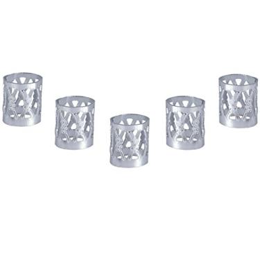 Imagem de Luqeeg Contas de Trança de Cabelo Elegantes Coloridas Anéis Manguito 100 Peças para Ferramenta de Decoração de Cabelo 7 Cores para Mulheres/meninas (Prata)