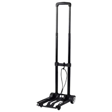Imagem de Carrinho de mão dobrável resistente - capacidade de 25 kg, carrinho de mão dobrável portátil para viagens e compras, design preto compacto 24 x 32 x 96 cm, fácil de usar e armazenar
