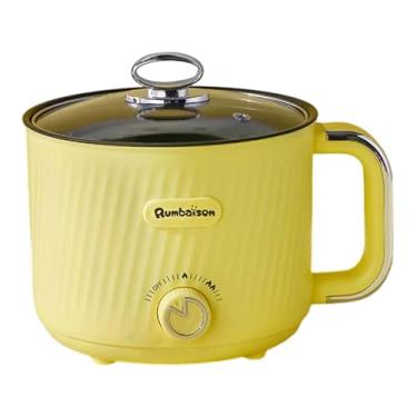 Imagem de Ｂｅｓｇａ Panela elétrica para fondue com 2 configurações de temperatura ajustáveis, máquina de cozinhar shabu-shabu, mini panela para ramen, sopa, fondue e, Amarelo Single