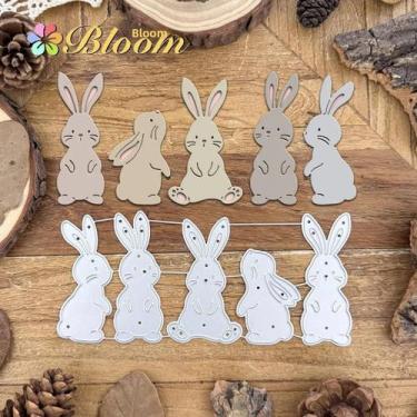 Imagem de Original adorável coelhinhos de páscoa corte de metal dados scrapbooki