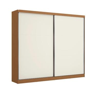 Imagem de Guarda Roupa Casal 2 Portas de Correr 4 Gavetas 270cm Kappesberg Bigger Lots Canela/Off White - T583