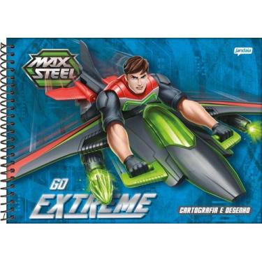 Imagem de Caderno capa dura espiral de Cartografia e desenho Max Steel 96 Folhas