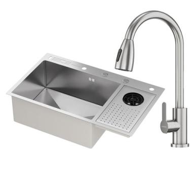 Imagem de Kit Cuba Gourmet Zurique Aço Inox 304 e Torneira Gourmet Roma Aço Inox