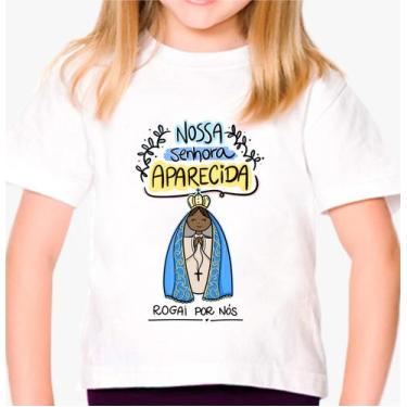 Imagem de Camiseta Infantil Nossa Senhora Aparecida, Rogai por nós  Est.Pandoca 