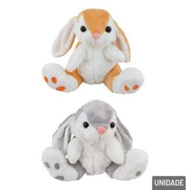 Imagem de Coelho De Pelúcia Orelhudo Sentado Páscoa - Tings, Laranja