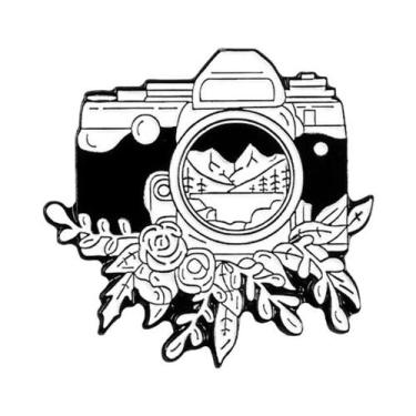 Imagem de Broche De Esmalte Vintage Retrô De Câmera Para Amantes De Fotografia, 