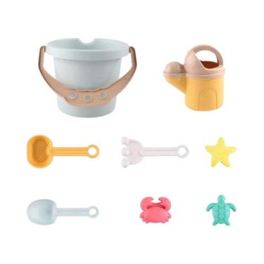 Imagem de Brinquedo De Praia Infantil: Escavadeira E Bulldozer De Palha Para Are