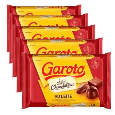 Imagem de Kit com 5 barras Chocolate ao Leite Garoto 2,1Kg