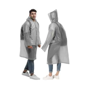 Imagem de Ponchos De Chuva Reutilizáveis Para Adultos, Impermeáveis, Com Capuz E
