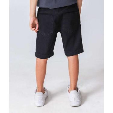 Imagem de Bermuda Infantil Jeans Bolsos Tam 04 a 08 Preto-74072 - Turma Legal, J