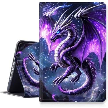 Imagem de Capa para tablet Samsung Galaxy Tab A9 Plus/A9+ 11 polegadas 2023, capa fina com suporte para visualização em vários ângulos para modelo SM-X210/X216/X218, despertar automático/hibernar - dragão