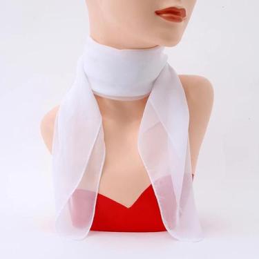 Imagem de Lenço Quadrado De Chiffon Liso Feminino 65x65cm, Cachecol, Xale E Faix