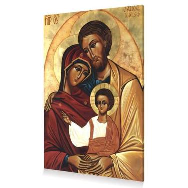 Imagem de Quadro Religioso Sagrada Família Bizantino Canvas 60x40 - DC Express