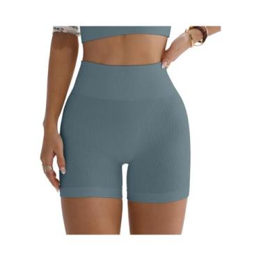 Imagem de Calças De Yoga Femininas De Cintura Alta Em Cor Sólida Com Textura Can