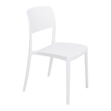Imagem de Cadeira Tramontina Marta Branca Empilhável Em Polipropileno Com Proteção Antimicrobiana