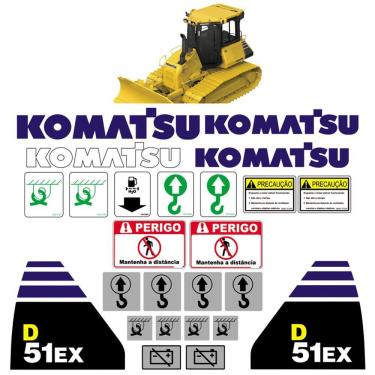 Imagem de Adesivos Komatsu Trator De Esteira D51ex D51 Ex Mk Padrão Cinza