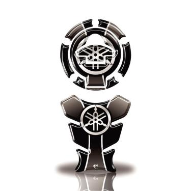 Imagem de Adesivo Resinado Protetor Tanque E Bocal Moto Yamaha Acima 2016 Cinza