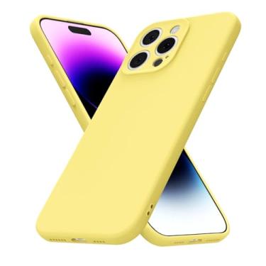 Imagem de uvcoat Capa de silicone para iPhone 14 Pro Max, capa fina de gel de borracha macia para mulheres e meninas, linda capa de telefone de TPU fosco com proteção total da câmera, design simples minimalista