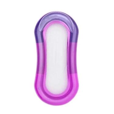Imagem de Boia Inflável Espreguiçadeira com Encosto de Cabeça, PVC, 157x85cm, Roxo e Verde, Piscina Praia Lago, Adulto, Suporta 110kg (LILÁS)