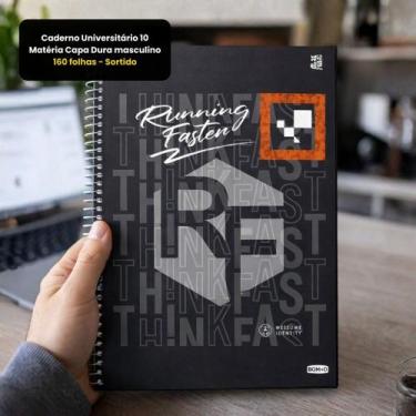Imagem de Caderno Universitário Masculino 10 Matérias  160 folhas - ANIMATIVA