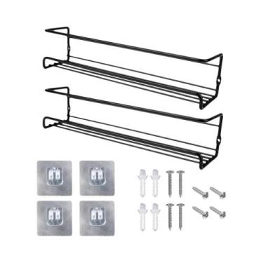 Imagem de Conjunto De 2 Suportes De Metal Para Potes De Temperos Montados Na Par