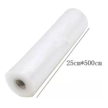 Imagem de 2 Rolo Bobina  Saco Embalagem Seladora A Vácuo Ranhuras 25cm - mrvenda