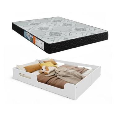 Imagem de Cama Casal Montessoriana Princesa Mdf/Mdp Com Colchão Casal D-33 Inclu