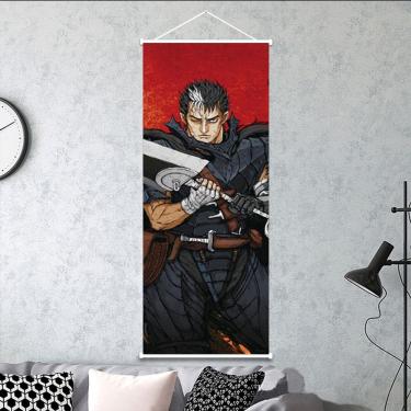 Imagem de Arte de parede em tela Berserk Guts Pintura de anime 25x70cm