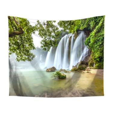 Imagem de Tapeçaria, paisagens, cachoeiras e rios, 150x150cm, microtecido - yiwe