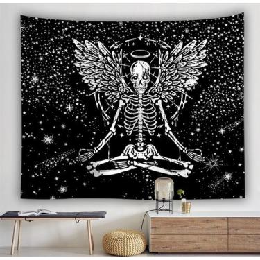 Imagem de Tapeçaria Horror Halloween Skeleton Starry Sky 150x150cm - yiweisai