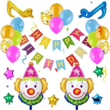 Imagem de Kit de balões para decoração de festa, 30 unidades, bola de palhaço My