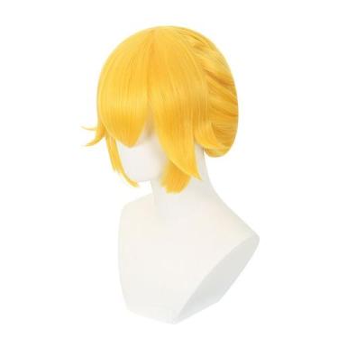 Imagem de Peruca de cosplay Princess Peach, fantasia de anime, cabelo sintético 
