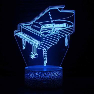 Imagem de Pianos com luz noturna LED 3D que mudam de cor para crianças com 5V - 