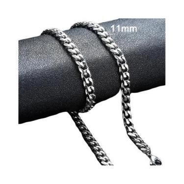 Imagem de Colar Masculino De Aço Inoxidável Elo Cubano 3-11mm, Corrente Miami Cu