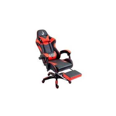 Imagem de Cadeira Gamer Rise Mode X06, Ângulo Ajustável, Apoio Para os Pés Retrátil, Preto e Vermelho - RM-CG-X06-BR