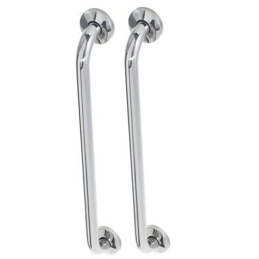 Imagem de Barra Alça Apoio 80cm Aço Inox Kit 2 Uni Banheiro Box Escada Corrimao Casa Pcd Acessibilidade Segurança