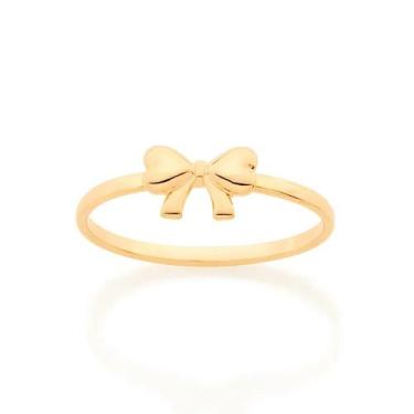 Imagem de Anel Rommanel Fino Skinny Laço Banhado A Ouro 18k 512862, 16, Dourado