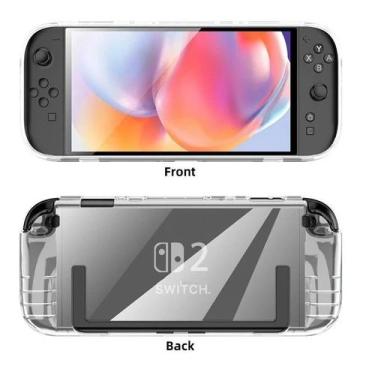Imagem de Capa tpu transparente para nintendo switch 2, capa macia à prova de ch