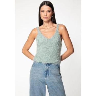 Imagem de Regata Tricot Eco Pelinhos Verde Claro-Feminino