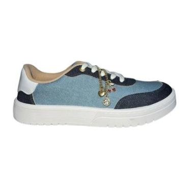 Imagem de Tênis Casual Pingente Decorativo Feminino Moleca 5791.120 Azul-Feminino