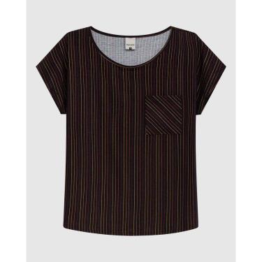 Imagem de Blusa Ampla Feminina Estampada Detalhe Bolso Frontal Em Viscose Stretch-Feminino